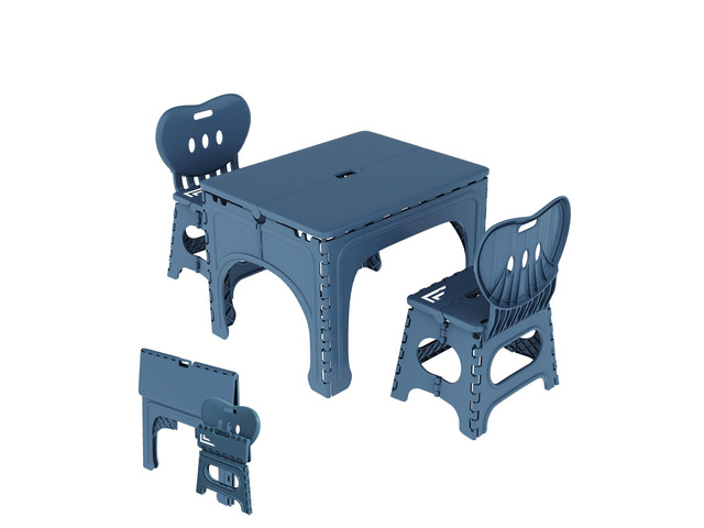 Kids Folding Table and Chairs Set, Kids Table and Chairs Foldable, Foldable Activity Table, Portable Picnic Table, Ideal for Indoor and Outdoor...