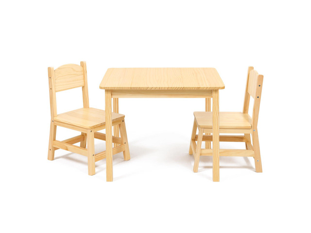 Solid Wooden Toddler Table and Chair Set, Stable and Sturdy, Easy to Clean Material, Kids Table and Chairs for Livingroom, Daycare, Classroom,...