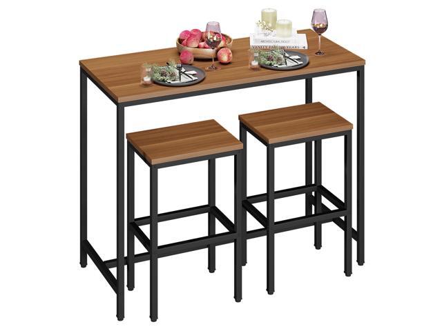 3 Piece Bar Table Set, Bar Table and Chairs Set of 2, Modern Counter Height Table with 2 Stools for Kitchen, Dining Room, Living Room Breakfast.