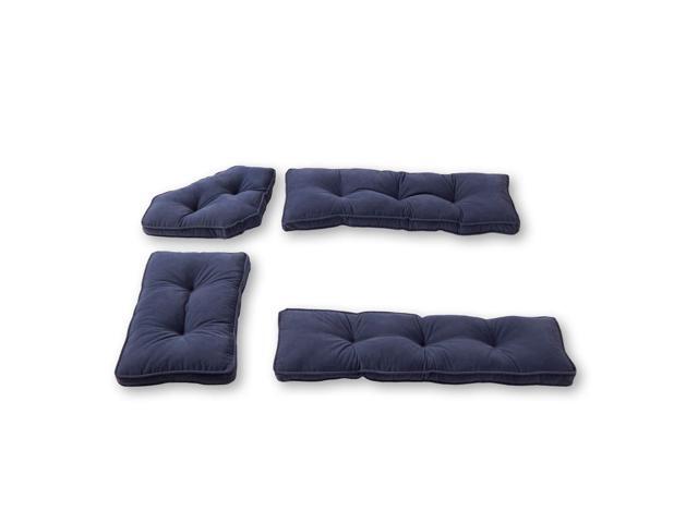 Hyatt 4-Piece Kitchen Nook Polyester Cushion Set, Cobalt