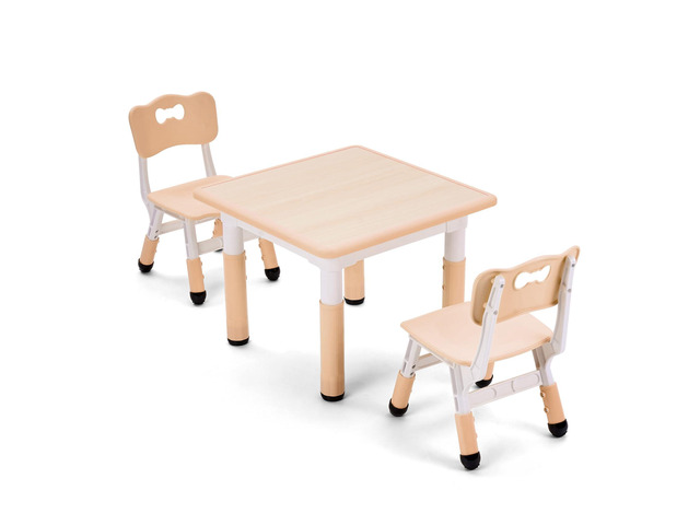 Kids Table and Chair Set, Height Adjustable Toddler Table and Chair Set, Graffiti Desktop Multi-Activity Desk, Ideal for Kids 2-8,...