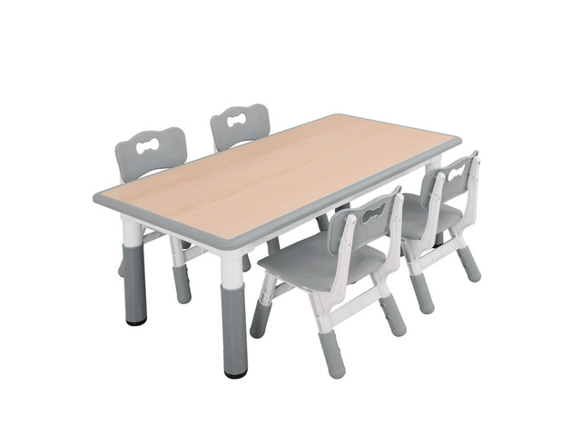 Kids Table and Chairs, Height Adjustable Toddler Table and Chair Set with 4 Chairs, Graffiti Desktop, Classroom/Daycare/Home, Children...
