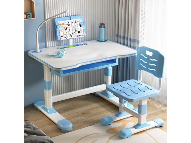 Kids Desk and Chair Set, Height Adjustable Study Desk with Chair for Children Toddler School Desks Set with Ergonomic Scientific Separation Book.