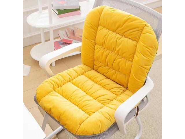 Desk Chair Cushion, Soft Seat Cushion with Removable Cover, Non-Slip, Indoor/Outdoor, Yellow, 17' x 19', Velvet, Rectangular, Classic