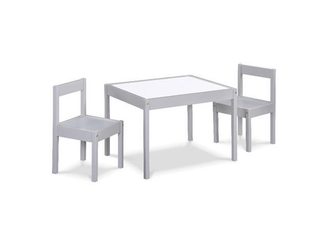 Gibson 3-Piece Dry Erase Kids Table & Chair Set, Gray