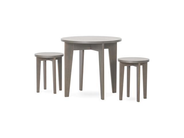 Geo Table and Stools Set, Includes Table and 2 Stools, Fun Geometric Design, for Kids Ages 3-6 Years (Dapper Gray)
