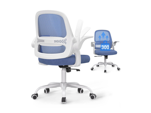 Ergonomic Mesh Office Chair for Home Office, Flip-Up Arms, Breathable Mesh Back & Thick Seat Cushion, Swivel Rolling Computer Desk Chair BIFMA...