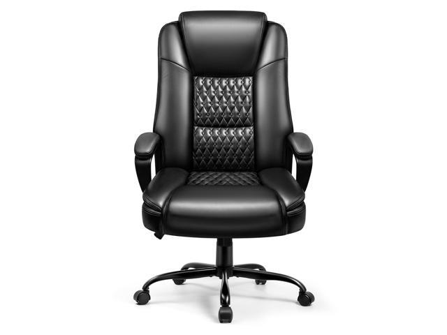 Leather Office Desk Chair,Ergonomic Office Chair with Lumbar Support,Computer Chair,Executive Leather Chair with Padded Arm,2026 Upgraded Big and.