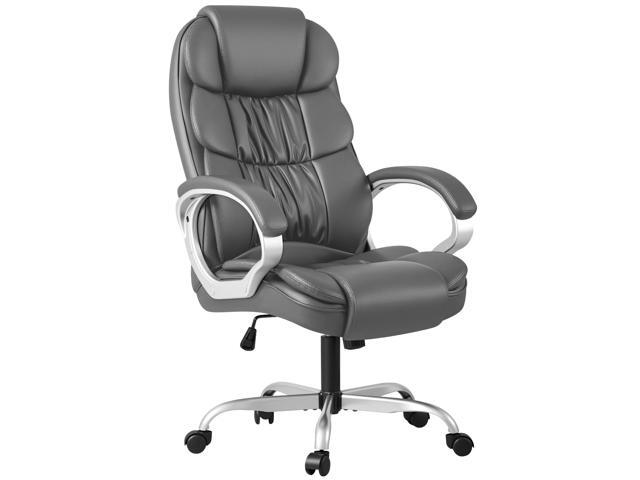 Office Chair High Back Computer Chair Desk Chair, PU Leather Adjustable Height Modern Executive Swivel Task Chair with Padded Armrests and Lumbar...