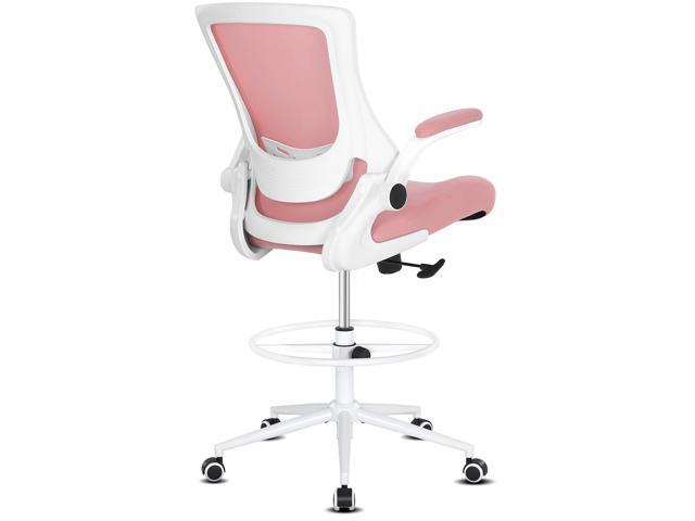 Tall Office Chair, Drafting Chair for Standing Desk, High Office Chair with Adjustable Lumbar Support, Flip-up Arm and Footrest Ring, Tall Drafting.