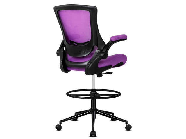 Tall Office Chair, Drafting Chair for Standing Desk, High Office Chair with Adjustable Lumbar Support, Flip-up Arm and Footrest Ring, Tall Drafting...