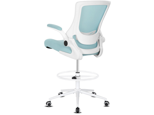 Tall Office Chair, Drafting Chair for Standing Desk, High Office Chair with Adjustable Lumbar Support, Flip-up Arm and Footrest Ring, Tall Drafting...
