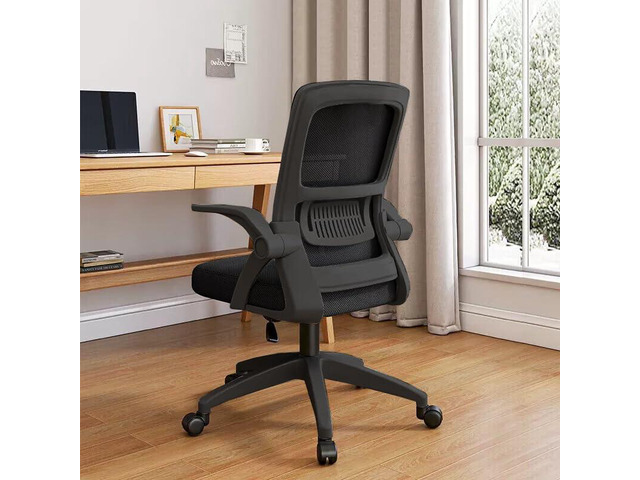Home Office Chair Ergonomic Breathable Mesh Chair High Back with Adjustable Height Swivel with Flip-Up Arms and Lumbar Support