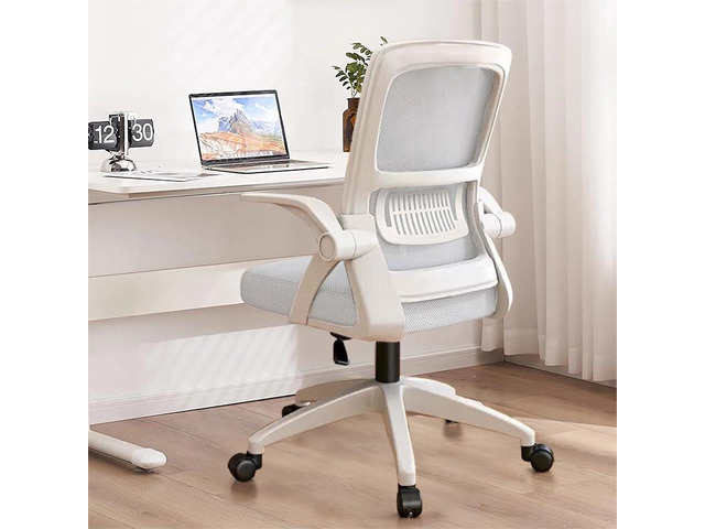 Office Chair, Ergonomic Desk Chair Breathable Mesh Chair Swivel Chair with Flip-Up Arms and Lumbar Support Computer Chair for Home Office
