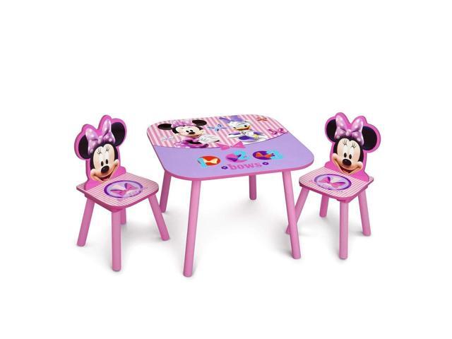 Disney Minnie Mouse Kids Table and Chair Set 3- Piece Set (2 Chairs Included) - Ideal for Arts & Crafts, Snack Time, Homework & More, Pink