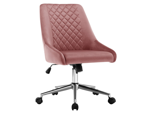 Velvet Home Office Chair with Wheels, Swivel Accent Chair with Backrest Adjustable Upholstered Armless Computer Desk Chair for Bedroom Living Room,...