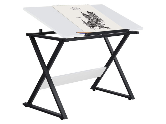 Drafting Table for Artists Art Desk Drawing Painting Studying Table w/Tilted Tabletop Art Craft Work Station for Adults Home Office School Use
