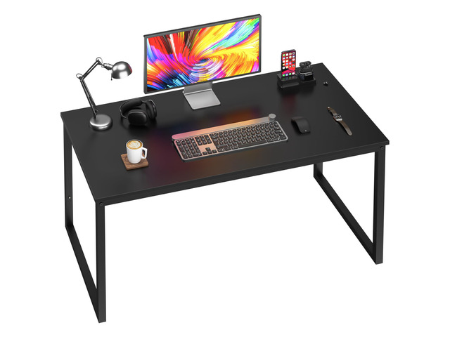 Computer Desk 47 Inch Modern Sturdy Office Desk PC Laptop Notebook Simple Writing Table for Home Office Workstation, Black