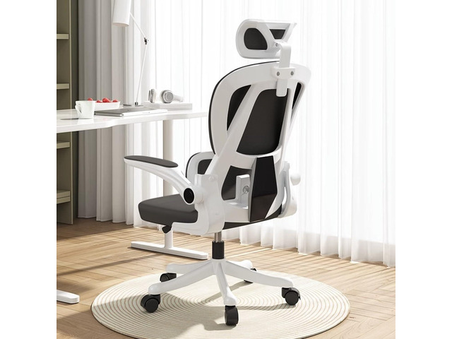 Office Chair Mesh Desk Chair, Ergonomic High-Back Rolling Gaming Work Chairs with Wheels and Adjustable Headrests,Comfortable Flip-up Arms for...