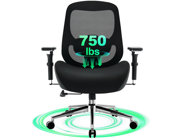 700lbs Big and Tall Office Chair for Heavy People Ergonomic Mesh Desk Chair with Wide Thick Seat Cushion,Adjustable Lumbar Support and 4D Armrests...