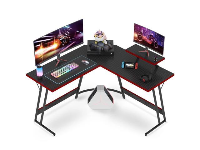 L Shaped Gaming Desk, Corner Desk with Monitor Stand, Computer PC Table for Home Office Writing Studying Working, Space-Saving, Easy...