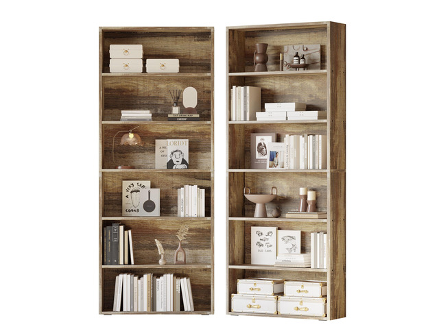 Bookshelves and Bookcases Set of 2 Floor Standing 6 Tiers Display Storage Shelves 70 in Tall Bookcase Home Decor Furniture for Home Office, Living...