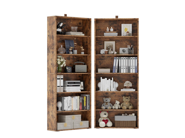 Bookshelves and Bookcases Set of 2 Floor Standing 6 Tiers Display Storage Shelves 70 in Tall Bookcase Home Decor Furniture for Home Office, Living...