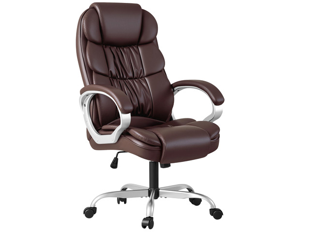Office Chair High Back Computer Chair Ergonomic Desk Chair, PU Leather Adjustable Height Modern Executive Swivel Task Chair with Padded Armrests...