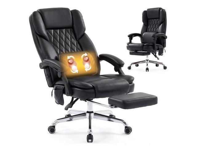 Big and Tall Office Chair with 3D Kneading Massage Lumbar Support, Office Chairs for Back Pain Relief, Ergonomic Comfort 130° Reclining Desk Chairs.