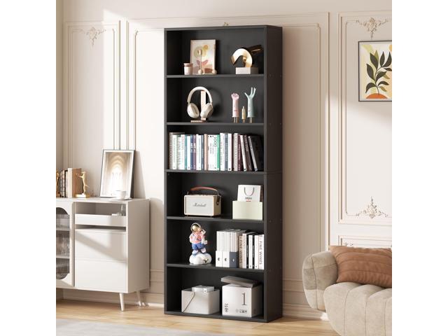 6-Tier Open Bookcase and Bookshelf, Floor Standing Wood Display Storage Shelves 71 Inch Tall Bookcase Home Decor Furniture for Home Office, Living.