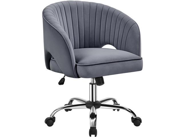 Home Office Chair Velvet Desk Chair, Upholstered Modern Swivel Chair with Tufted Barrel Back, Rolling Wheels for Office, Study, Vanity, Bedroom.