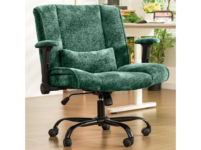 Criss Cross Chair with Wheels & Flip Arms, Wide Cross Legged Office Chair with Adjustable Tilt Criss-Cross Desk Chair with Lumbar Support for Home...