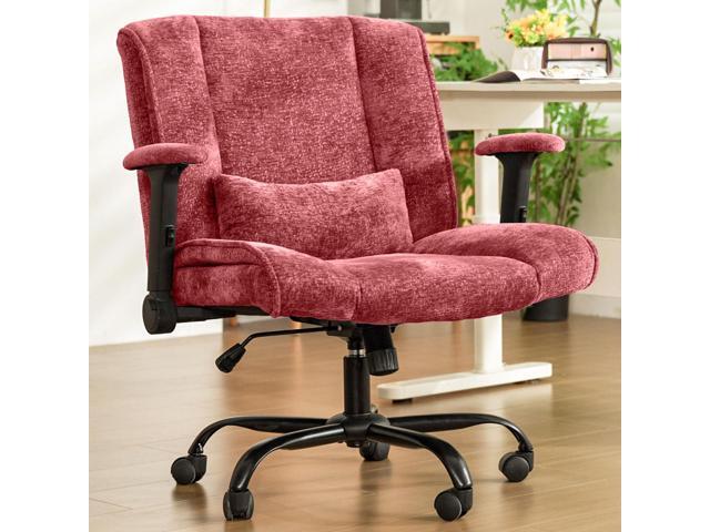 Criss Cross Chair with Wheels & Flip Arms, Wide Cross Legged Office Chair with Adjustable Tilt Criss-Cross Desk Chair with Lumbar Support for Home...