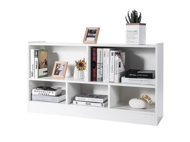 5 Cube Bookcase, 2 Tier Wooden Storage Open Bookshelf, Multipurpose Display Storage Cabinet for Living Room, Bedroom, Hallway, Kid's Playroom,...