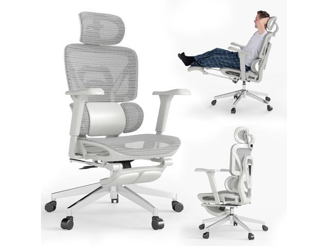 Ergonomic Office Chair with Footrest, Big and Tall Desk Chair with Lumbar Support, High Back Home Desk Chair for Long Desk Work, Swivel Rolling...