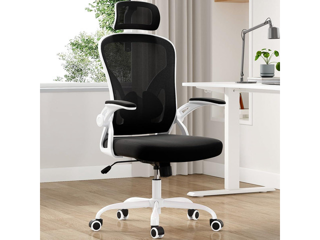 Ergonomic Office Chair, Home Office Desk Chair with Headrest, High Back Swivel Computer Chair with Armrests and Adjustable Lumbar Support for Home...