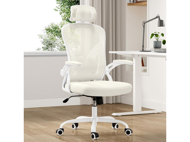 Ergonomic Office Chair, Home Office Desk Chair with Headrest, High Back Swivel Computer Chair with Armrests and Adjustable Lumbar Support for Home...