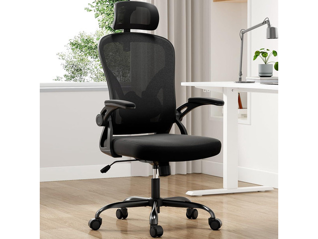 Ergonomic Office Chair, Home Office Desk Chair with Headrest, High Back Swivel Computer Chair with Armrests and Adjustable Lumbar Support for Home...