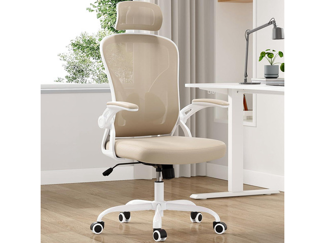 Ergonomic Office Chair, Home Office Desk Chair with Headrest, High Back Swivel Computer Chair with Armrests and Adjustable Lumbar Support for Home...