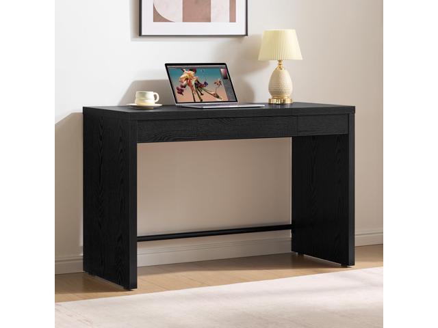 Computer Desk Writing Table - 47-Inch Wooden Study Desk for Bedroom, Farmhouse Home Office Desk with Drawer, Boho Makeup Vanity Table for Dormitory.