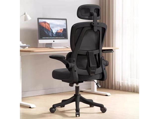 Ergonomic Office Chair Computer Desk Chairs with Flip-up Armrests and Lumbar Support, High Back Mesh Gaming Chairs Rolling Work Swivel Task Chairs...