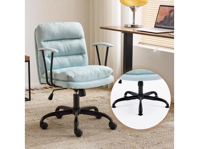 Comfortable Office Desk Chairs with/No Wheels,Dual-Base,Removable Armrests,Adjustable Comfy Rolling Swivel Computer Task Nail Chair for...