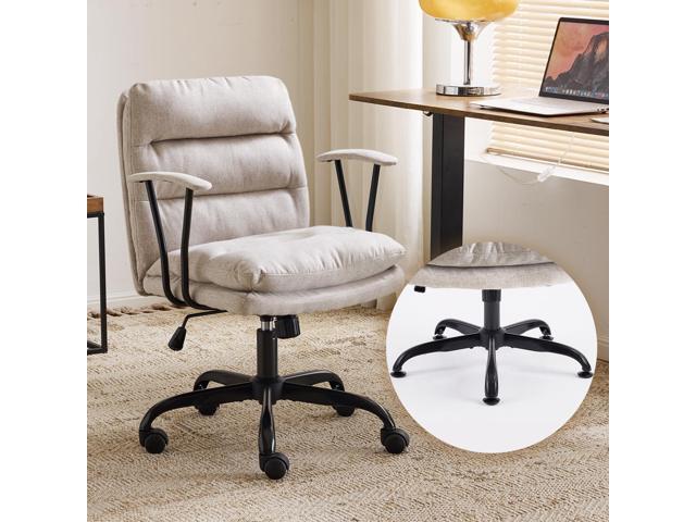 Comfortable Office Desk Chairs with/No Wheels,Dual-Base,Removable Armrests,Adjustable Comfy Swivel Computer Task Nail Tech Chair for...
