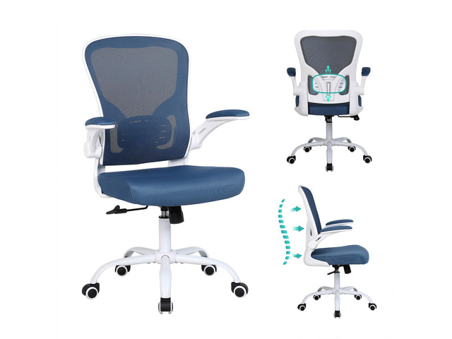 Mesh Office Chair, Ergonomic Computer Desk Chairs for Home Office - with Comfy/Comfortable Flip-up Arm Rests, Lumbar Support, Height Adjustable,...