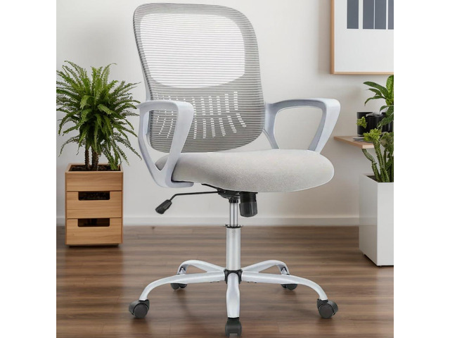 Office Ergonomic Desk Chair, Mesh Comfy Computer Work Chair with Armrests, Rolling Swivel Task Chair for Home Office, Adults and Teens (Fixed...