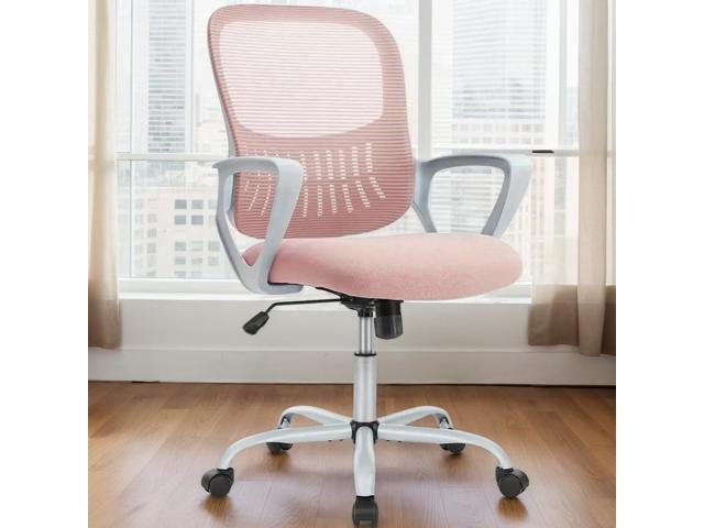 Office Ergonomic Desk Chair, Mesh Comfy Computer Work Chair with Armrests, Rolling Swivel Task Chair for Home Office, Adults and Teens (Fixed...