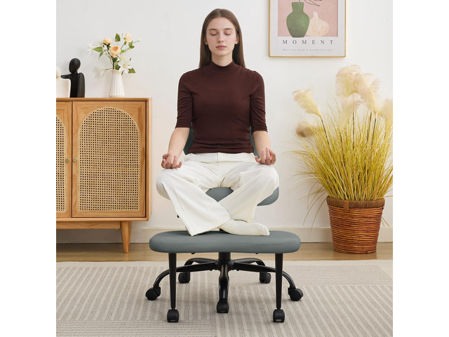 Criss Cross Legged Meditaion Chair,Exquisite Home Office Furniture,Ergonomic Kneeling with Lumbar Support and Adjustable Height Stool,for ADHD...