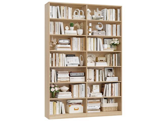 83.7' Tall Bookshelf and Bookcase, 7-Tier Extra Large Bookshelf with Double Storage, 14 Open Display Shelves for Home Office, Study and Living...