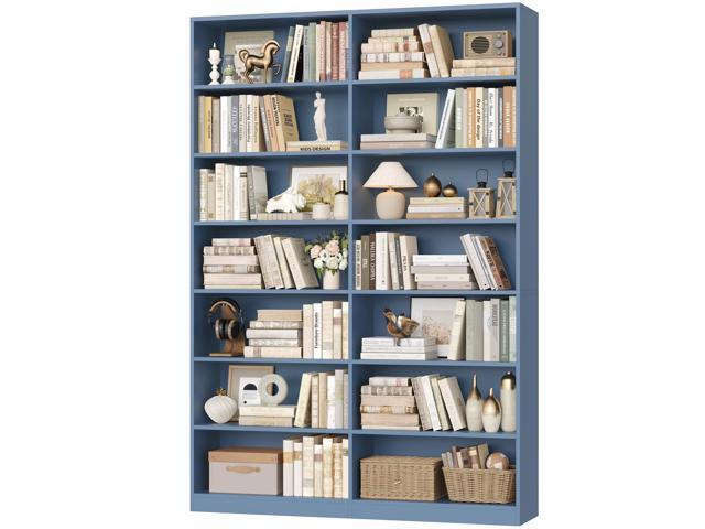 83.7' Tall Bookshelf and Bookcase, 7-Tier Extra Large Bookshelf with Double Storage, 14 Open Display Shelves for Home Office, Study and Living...