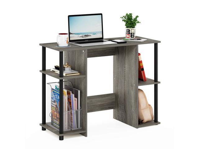Jaya Computer Study Desk With Open Storage, French Oak Grey/Black